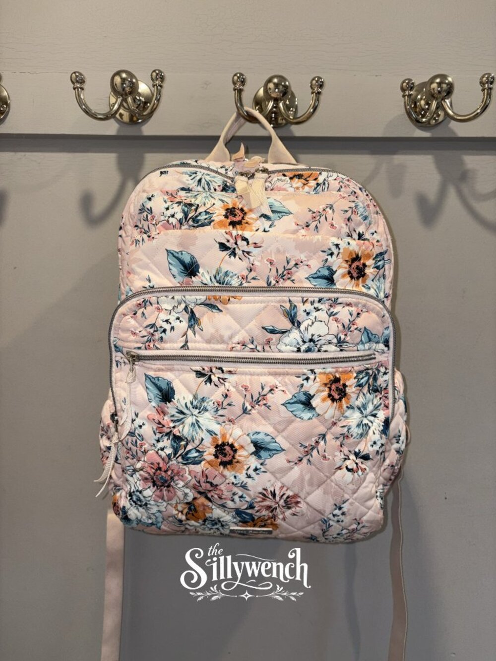 Vera Bradley Peach Blossom XL Campus Backpack in Performance Twill